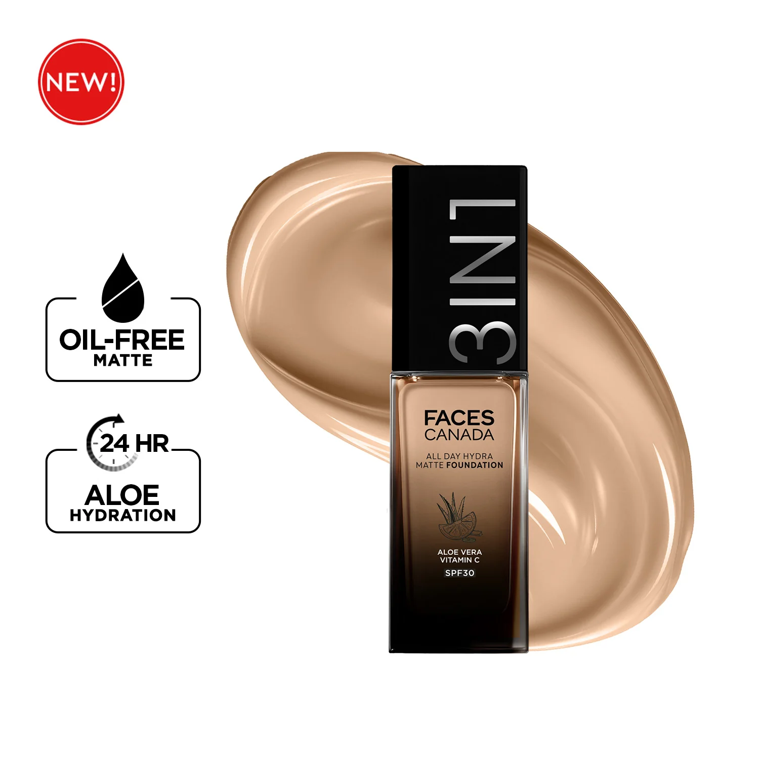 3 in 1 All Day Hydra Matte Foundation 30 ml - Image 5