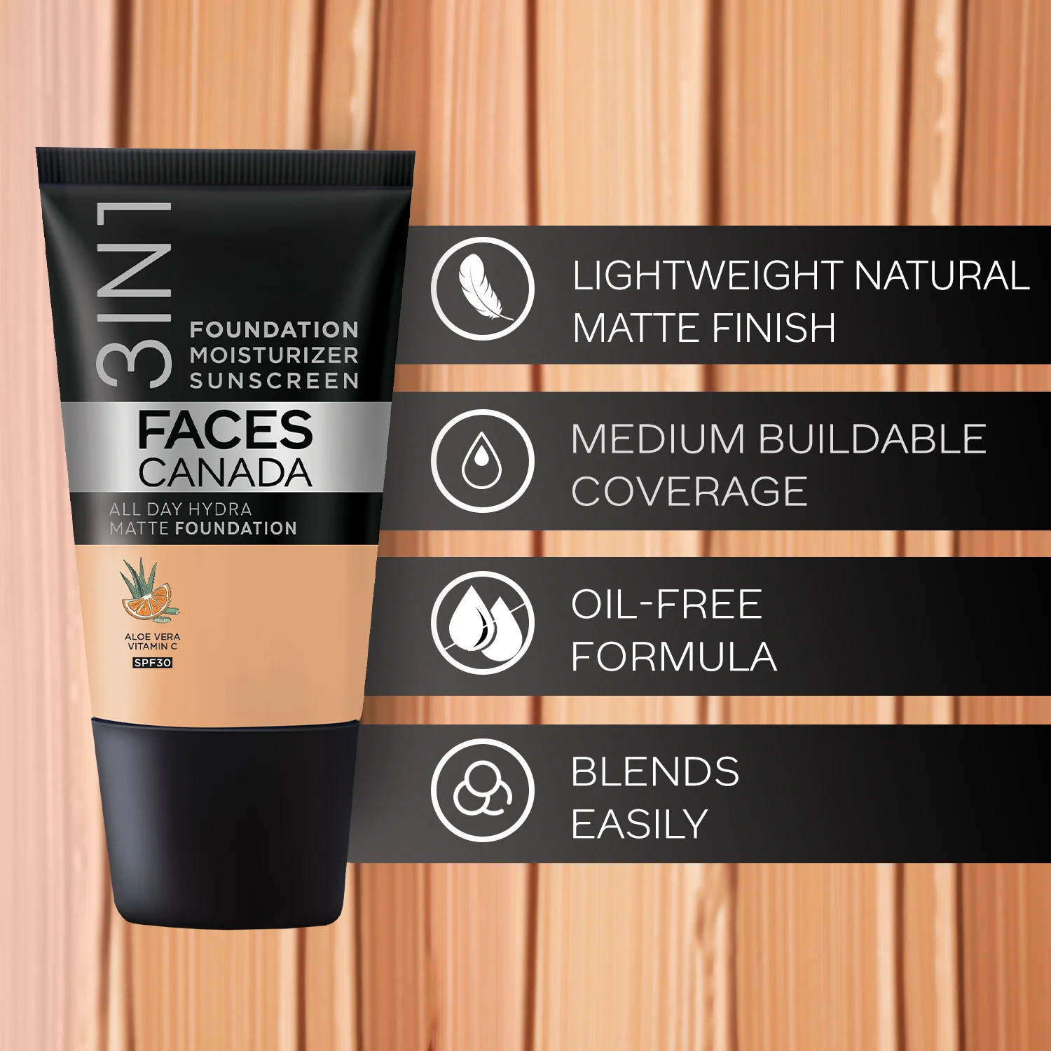 Always On Shine Combo - Mini Rose Gold Strobe Cream +Mini Makeup Fixer + Hydra Matte Foundation (Mini) - (18ml) - Image 4