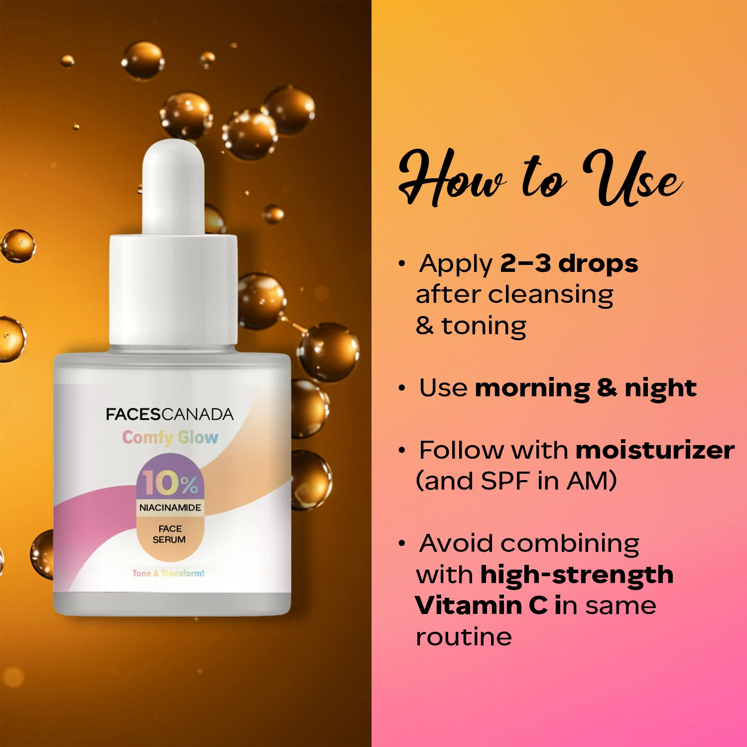 Comfy Glow 10% Niacinamide Face Serum 15ml - Image 4