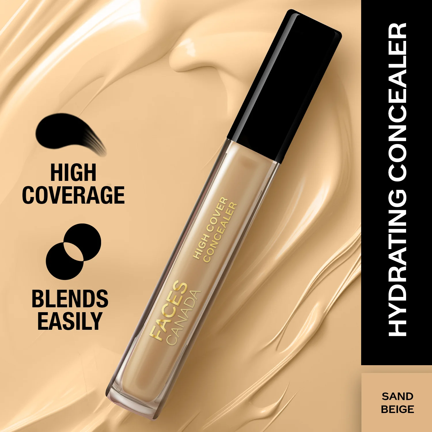 High Coverage Concealer - Full Coverage Liquid Formula for Flawless Skin