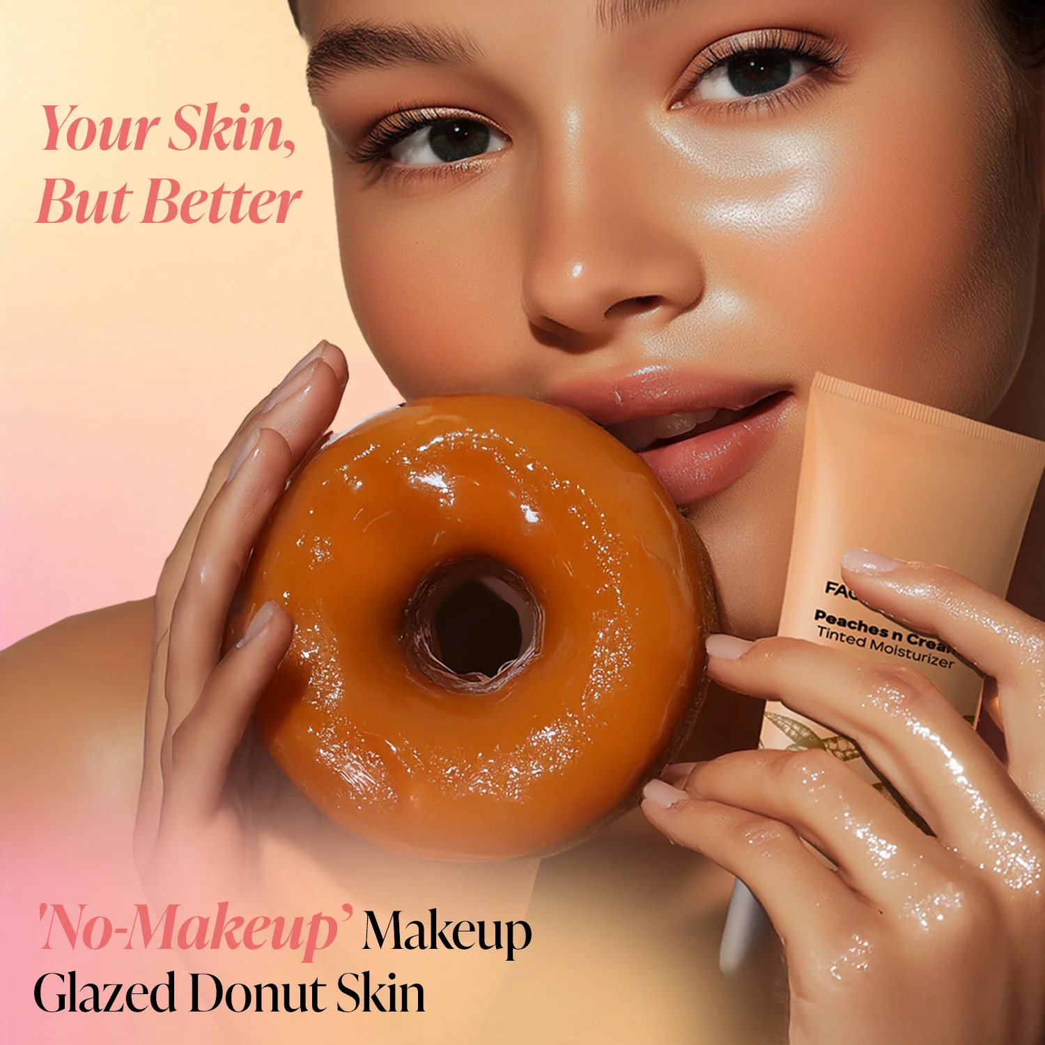 Peaches N Cream Tinted Moisturizer - Lightweight Tinted Face Moisturizer with Natural Glow - Image 4