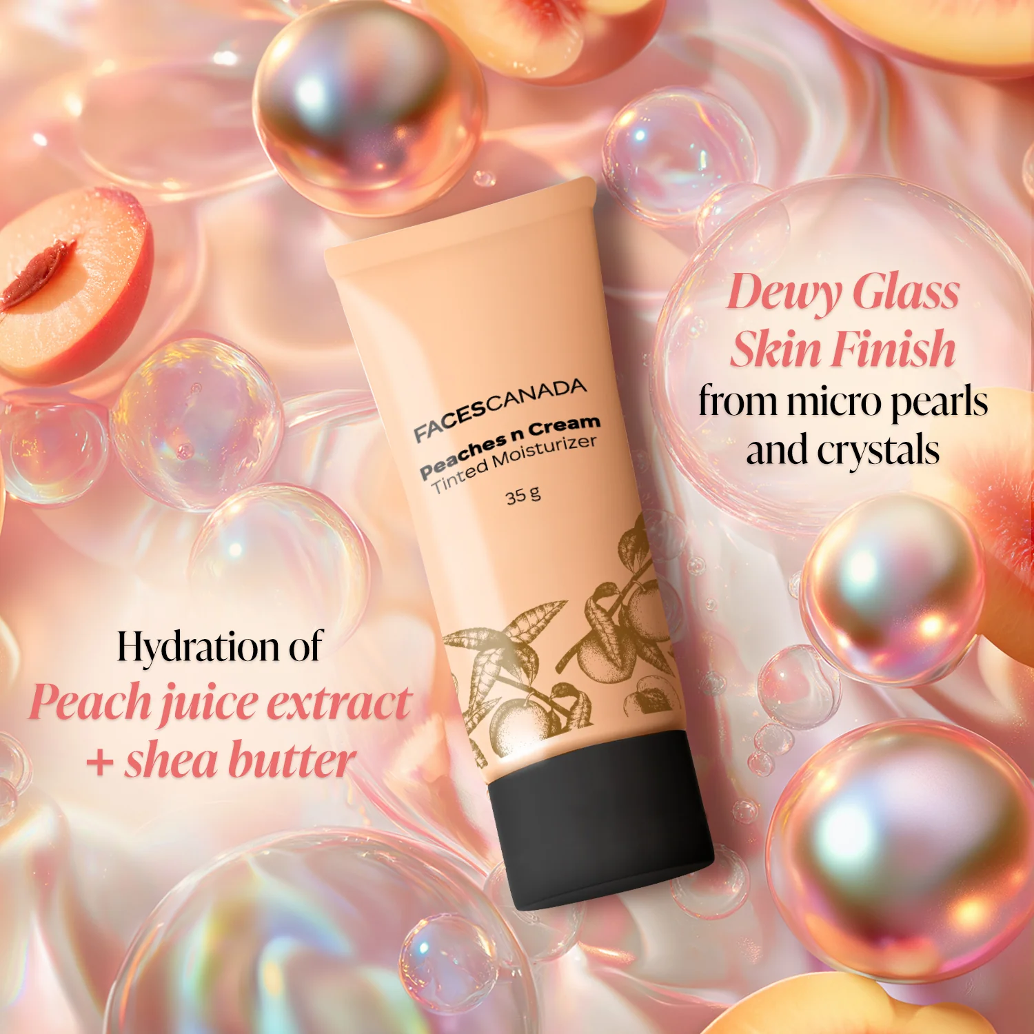 Peaches N Cream Tinted Moisturizer - Lightweight Tinted Face Moisturizer with Natural Glow - Image 5