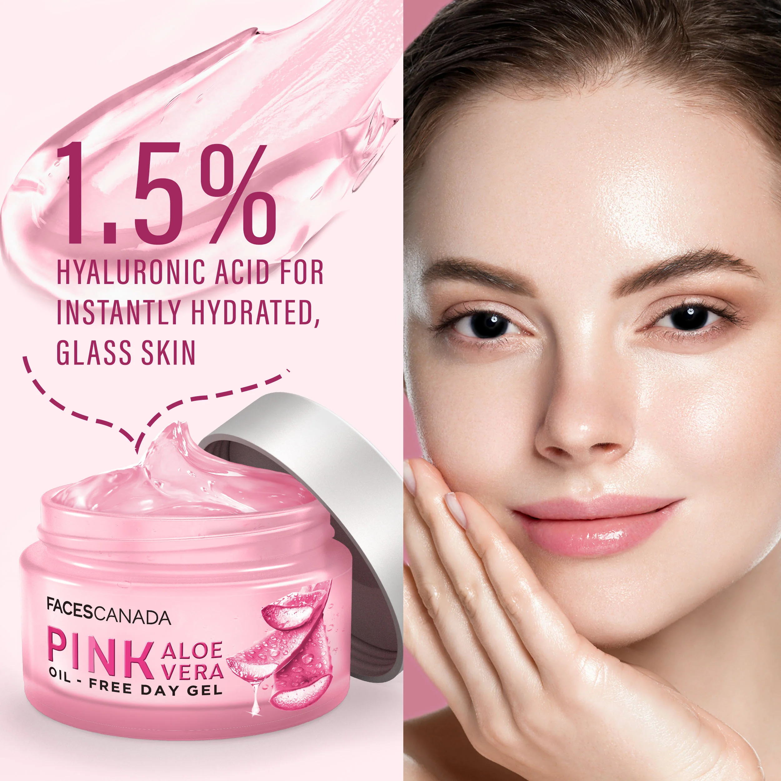 Pink Aloe Vera Oil-Free Day Gel - Image 5