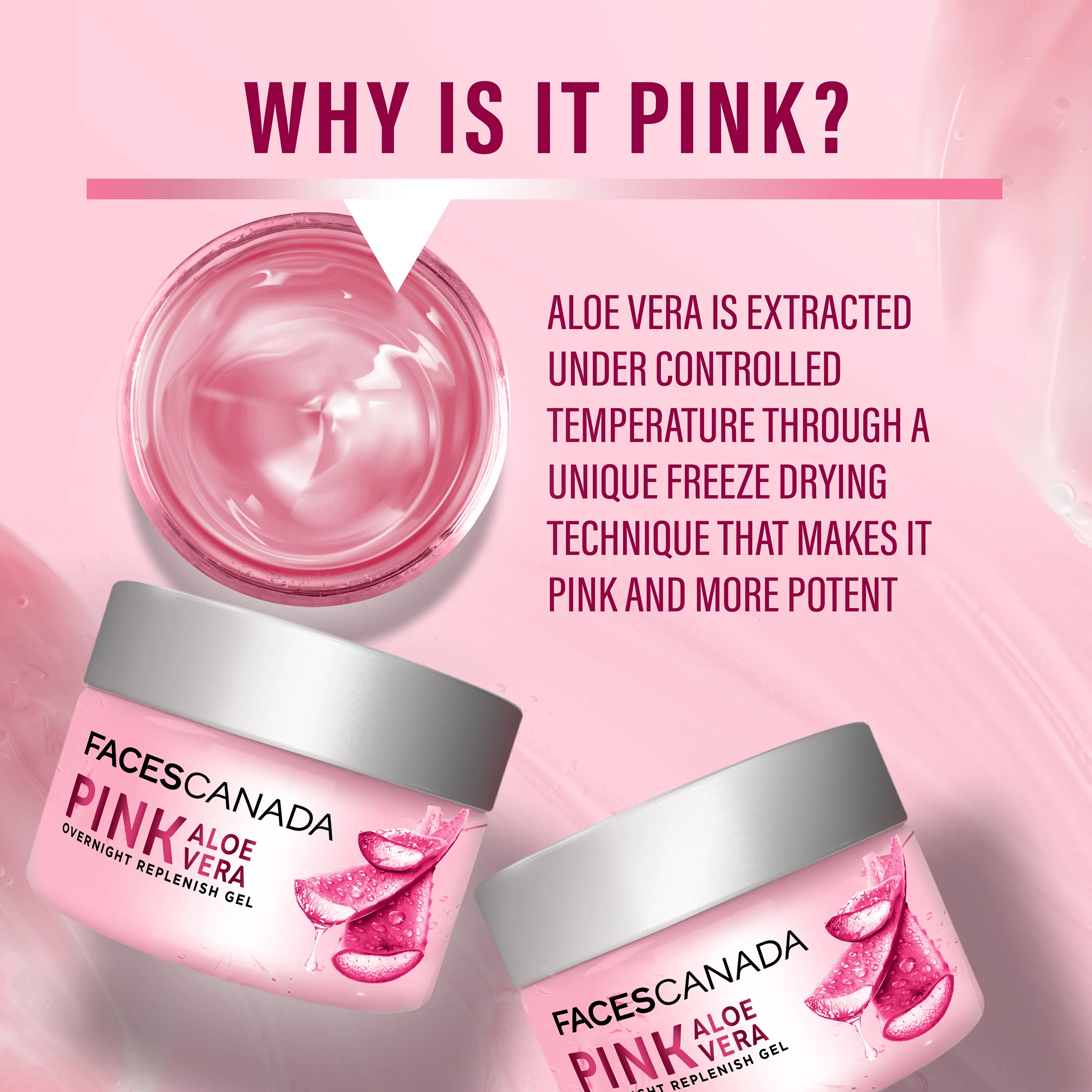 Pink Aloe Vera Overnight Replenish Gel - Image 3