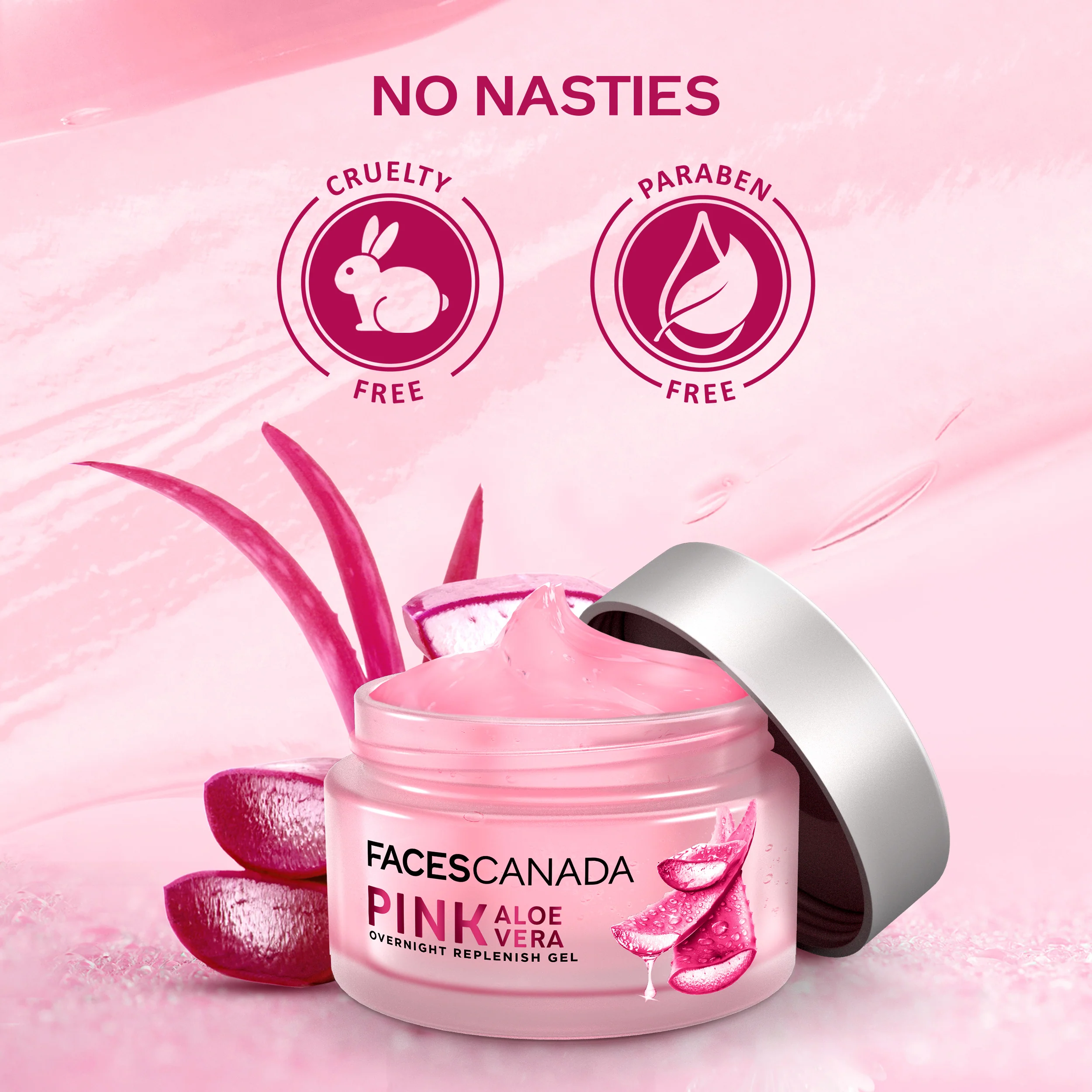 Pink Aloe Vera Overnight Replenish Gel - Image 7