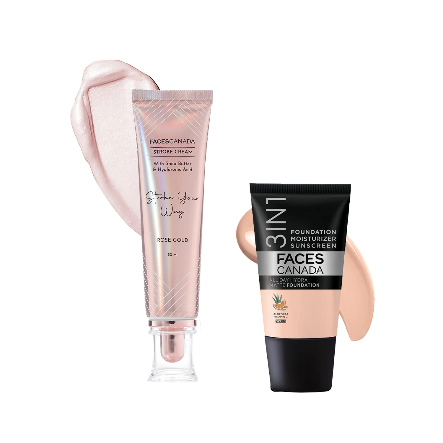 Rose Glow Kit | Rose Gold Strobe Cream (30ml) + Hydra Matte Foundation (Mini) - (18ml) - Image 9