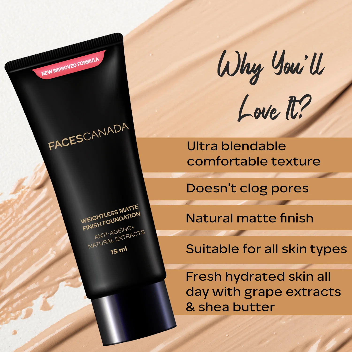 Matte Finish Foundation - Lightweight Formula for All Skin Types - Image 3